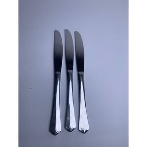 The Cellar Stainless Japan Dinner Knives Set of 3 Shell Fan Handle Vintage